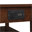 American Heritage One-Drawer End Table w/Charging Station in Espresso Wood