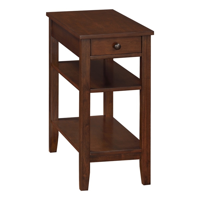American Heritage One-Drawer End Table w/Charging Station in Espresso Wood