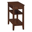 American Heritage One-Drawer End Table w/Charging Station in Espresso Wood