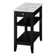 American Heritage One-Drawer Chairside End Table with Shelves in White Wood