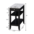 American Heritage One-Drawer Chairside End Table with Shelves in White Wood