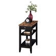 American Heritage One-Drawer Chairside End Table with Shelves in Black Wood