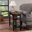 American Heritage One-Drawer Chairside End Table with Shelves in Black Wood