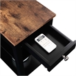 American Heritage One-Drawer Chairside End Table with Shelves in Black Wood