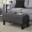 Designs4Comfort Brentwood Storage Ottoman with Reversible Trays in Gray Fabric