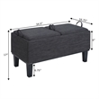Designs4Comfort Brentwood Storage Ottoman with Reversible Trays in Gray Fabric