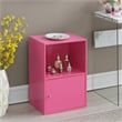 Xtra Storage One-Door Cabinet with Shelf in Pink Wood Finish