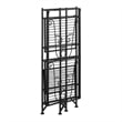 Xtra Storage Three-Tier Folding Metal Shelf with Scroll Design in Black Metal