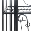 Xtra Storage Three-Tier Folding Metal Shelf with Scroll Design in Black Metal
