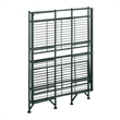 Xtra Storage Three-Tier Wide Folding Metal Shelf with Green Metal Frame