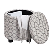 Designs4Comfort Accent Storage Ottoman w/Reversible Tray Lid in Gray Fabric