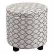 Designs4Comfort Accent Storage Ottoman w/Reversible Tray Lid in Gray Fabric