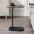 Convenience Concepts Oslo C End Table in Black Wood Finish with Walnut Top