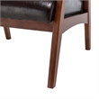 Take a Seat Natalie Accent Chair and Ottoman Set in Espresso Faux Leather