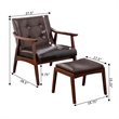 Take a Seat Natalie Accent Chair and Ottoman Set in Espresso Faux Leather