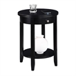 American Heritage Baldwin One-Drawer End Table with Shelf in Black Wood Finish