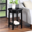 American Heritage Baldwin One-Drawer End Table with Shelf in Black Wood Finish