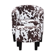 Take a Seat Churchill Accent Chair w/Ottoman in White and Brown Cowhide Fabric
