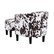 Take a Seat Churchill Accent Chair w/Ottoman in White and Brown Cowhide Fabric