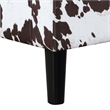 Take a Seat Churchill Accent Chair w/Ottoman in White and Brown Cowhide Fabric