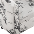 Take a Seat Churchill Accent Chair with Ottoman in White Fabric with Black Print