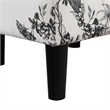 Take a Seat Churchill Accent Chair with Ottoman in White Fabric with Black Print
