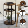 Designs2Go Simon Three-Tier End Table with USB Ports in Nutmeg Wood Finish