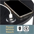 Designs2Go Simon Three-Tier End Table with USB Ports in Black Wood Finish