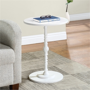 Classic Accents Sanibel Beach Spindle Table in White Wood Finish