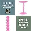 Classic Accents Venetian Islands Spindle Table in Pink Wood Finish