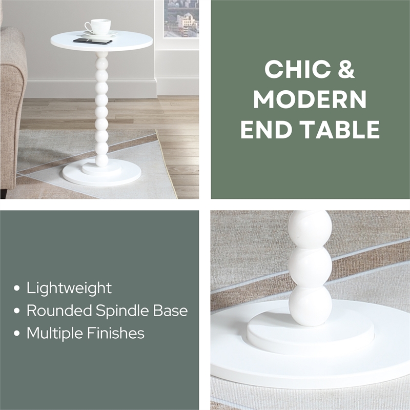 Classic Accents Venetian Islands Spindle Table in White Wood Finish