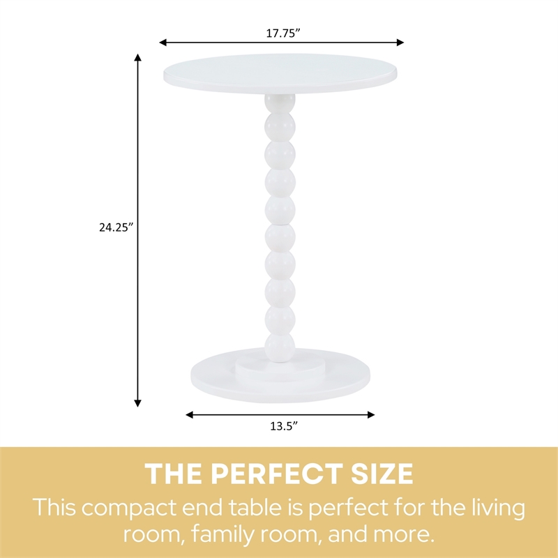 Classic Accents Venetian Islands Spindle Table in White Wood Finish