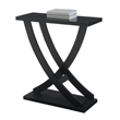 Convenience Concepts Newport Criss-Cross Console Table in Black Wood Finish