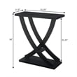 Convenience Concepts Newport Criss-Cross Console Table in Black Wood Finish