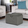 Designs4Comfort Accent Storage Ottoman with Reversible Tray in Gray Fabric