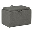 Designs4Comfort Accent Storage Ottoman with Reversible Tray in Gray Fabric