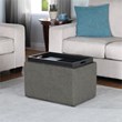 Designs4Comfort Accent Storage Ottoman with Reversible Tray in Gray Fabric