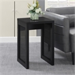 Convenience Concepts Northfield Weave End Table in Black Wood Finish