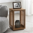 Northfield Admiral Weave End Table with Shelf in Beige Wood Finish