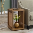 Northfield Admiral Weave End Table with Shelf in Beige Wood Finish