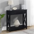 Oxford One-Drawer Entryway Hall Table with Shelf in Black Wood Finish