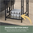 Convenience Concepts Town Square Black Metal End Table with Glass Shelf and Top