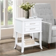 Convenience Concepts Sydney Two-Drawer End Table with Shelf in White Wood Finish