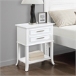 Convenience Concepts Sydney Two-Drawer End Table with Shelf in White Wood Finish