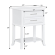 Convenience Concepts Sydney Two-Drawer End Table with Shelf in White Wood Finish