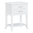 Convenience Concepts Sydney Two-Drawer End Table with Shelf in White Wood Finish