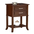 Sydney Two-Drawer End Table with Shelf in Espresso Wood Finish