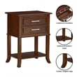 Sydney Two-Drawer End Table with Shelf in Espresso Wood Finish