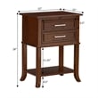Sydney Two-Drawer End Table with Shelf in Espresso Wood Finish