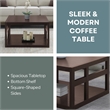 Monterey Square Coffee Table with Shelf in Espresso Wood Finish